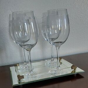 Mikasa Cheers Elegant Clear White Wine Stemware Glass Set Of 4